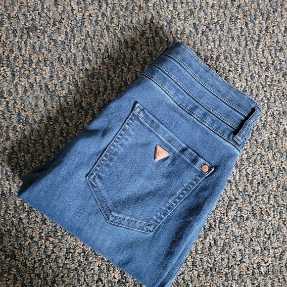 EUC Super High-Waisted Stretch Copper Studded Guess Jeans Size 28 - Picture 5 of 14